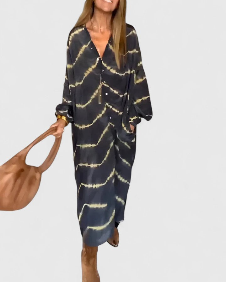 Amelie | Flowing Striped Boho Maxi Dress