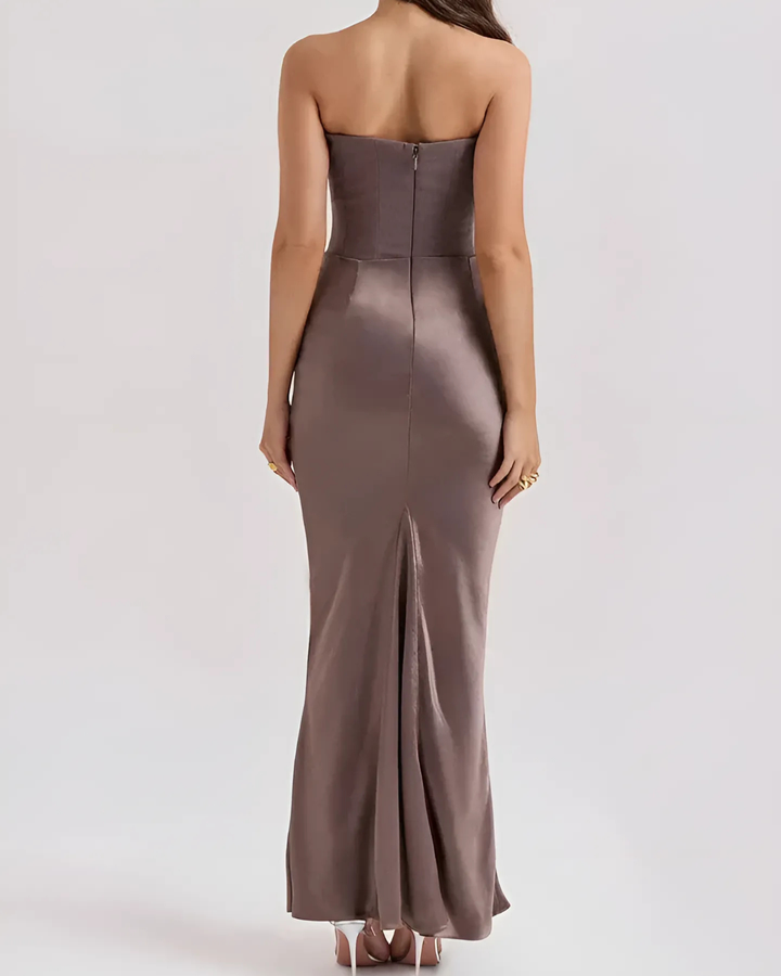 Claire | Draped Maxi Dress for Wedding Guests