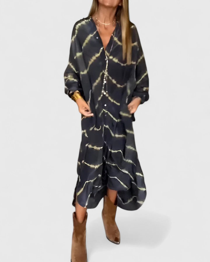 Amelie | Flowing Striped Boho Maxi Dress