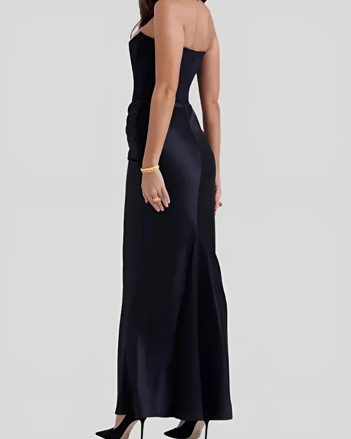 Claire | Draped Maxi Dress for Wedding Guests