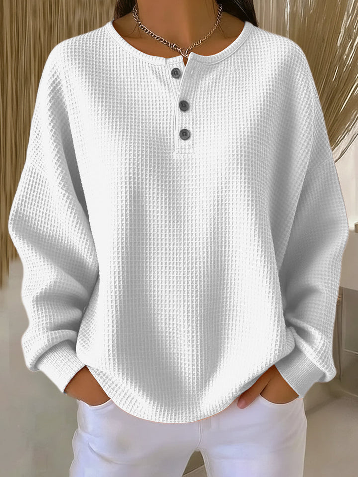 Elodie | Henley-Collar Jumper with Easy Fit