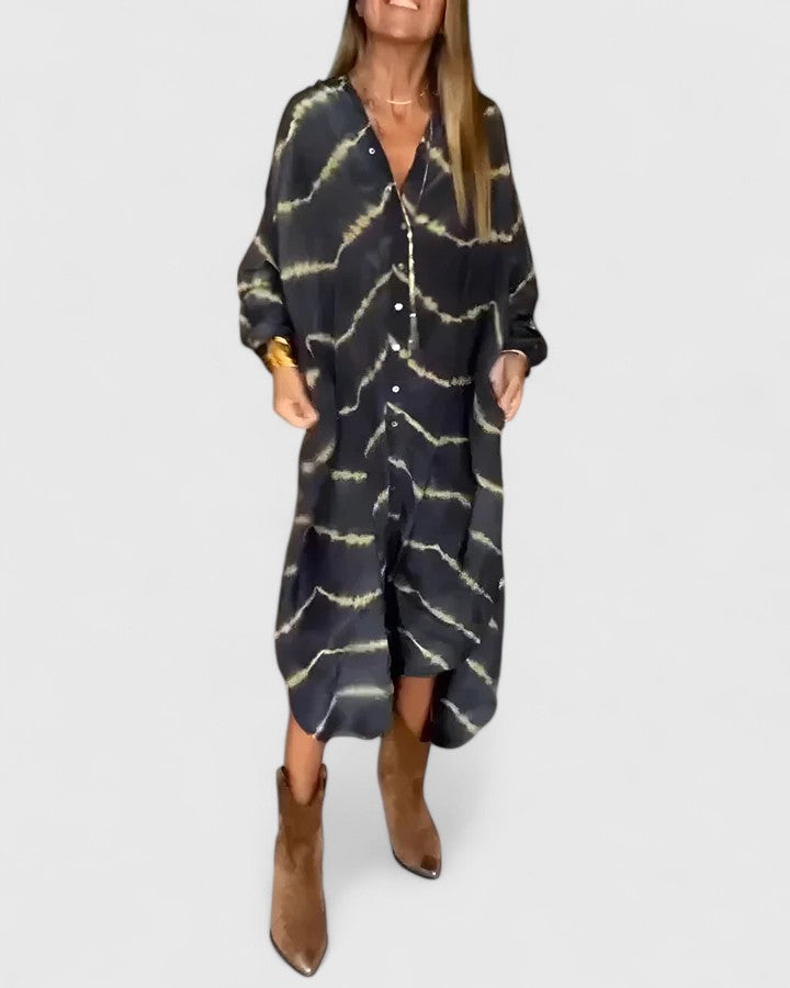 Amelie | Flowing Striped Boho Maxi Dress