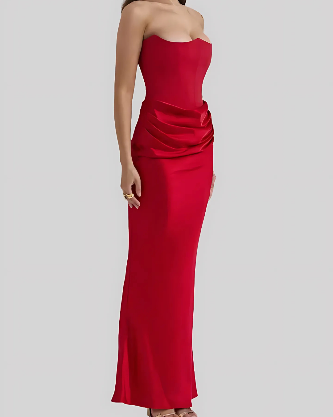 Claire | Draped Maxi Dress for Wedding Guests