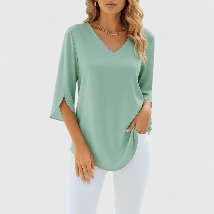 Violetta | Sophisticated V-Neck Blouse
