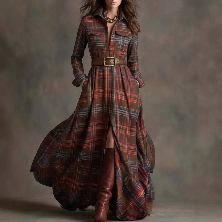 Bryanna | Retro-Style Casual Maxi Dress