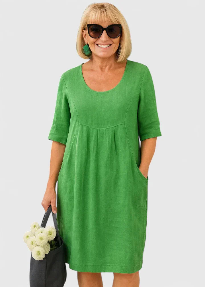 Marnie | Scoop-Neck Dress with Side Pockets
