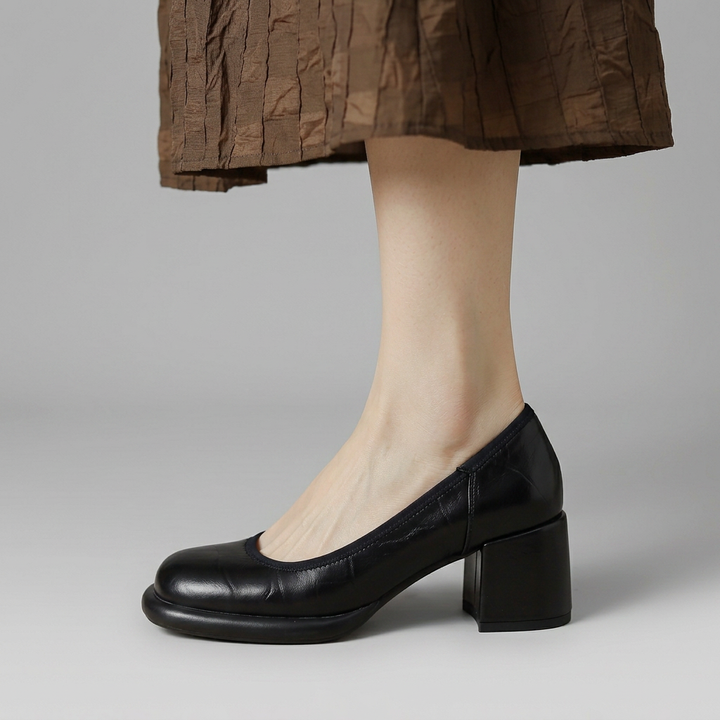 Rebecca | Classic Block Heel Court Shoes