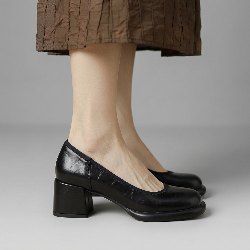 Rebecca | Classic Block Heel Court Shoes