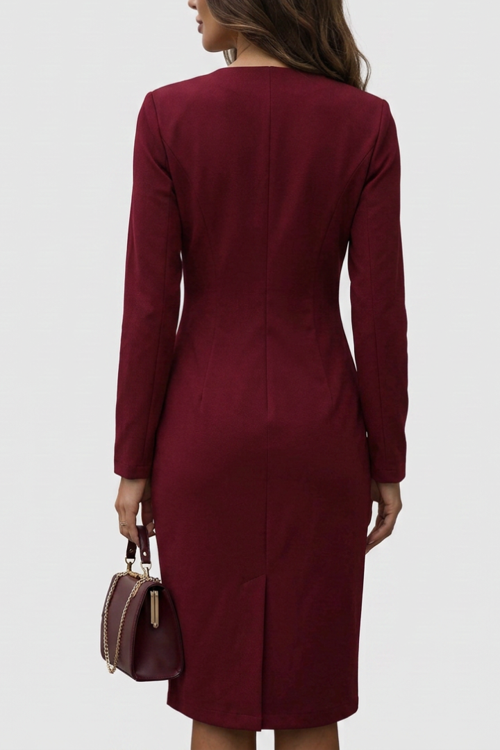 Evie | Wrap-Style Buttoned Midi Dress