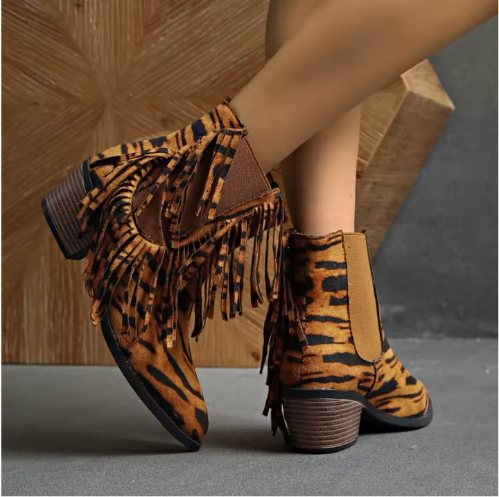 Zora | Luxury Fringe Ankle Boots