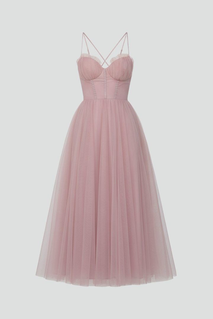 Grace | Strapless Maxi Dress with Layered Tulle Skirt