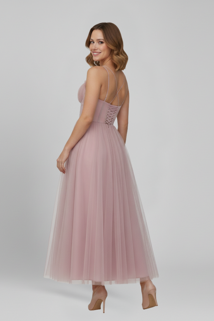 Grace | Strapless Maxi Dress with Layered Tulle Skirt
