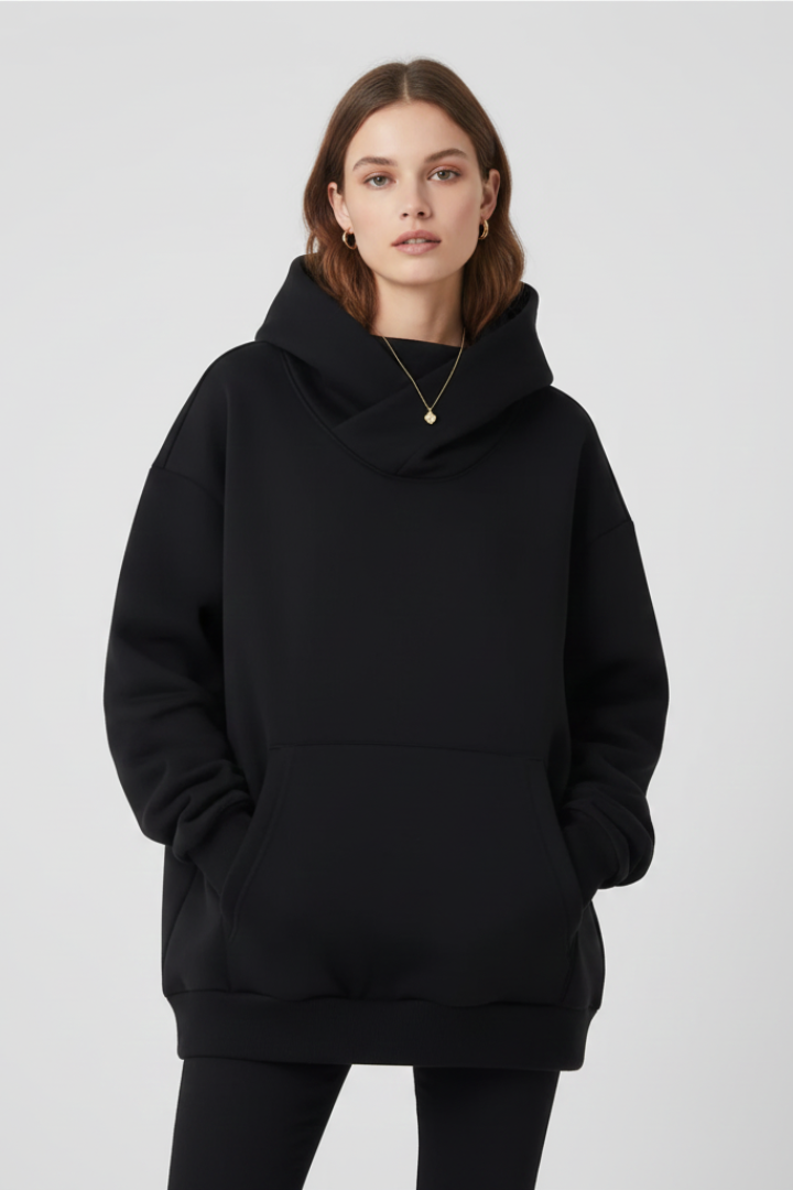 Gabriella | Cosy Hoodie with High Neck and Wide Hood