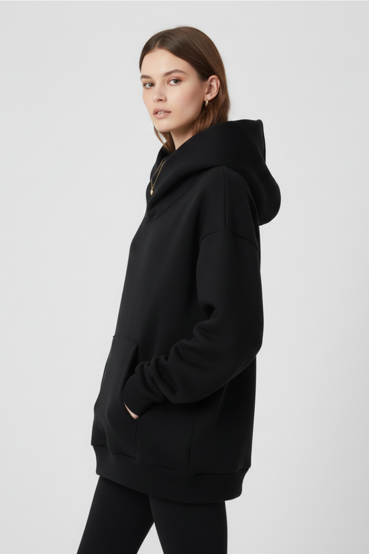 Gabriella | Cosy Hoodie with High Neck and Wide Hood