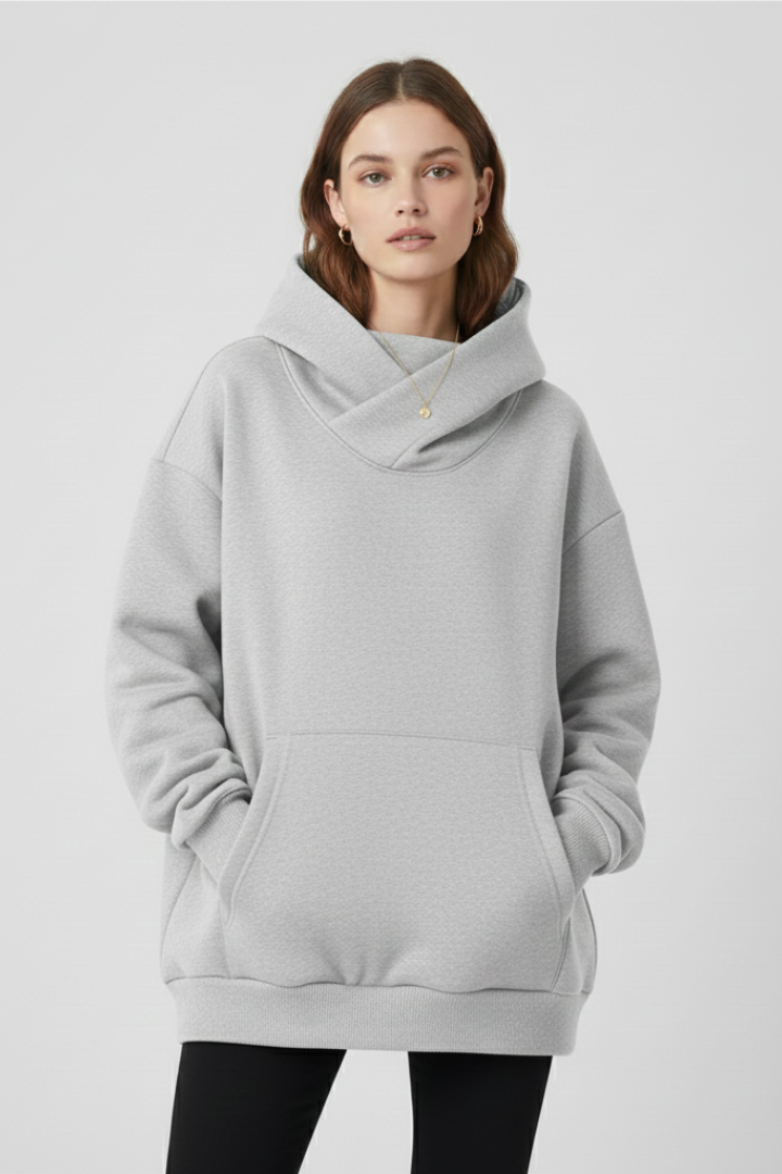 Gabriella | Cosy Hoodie with High Neck and Wide Hood