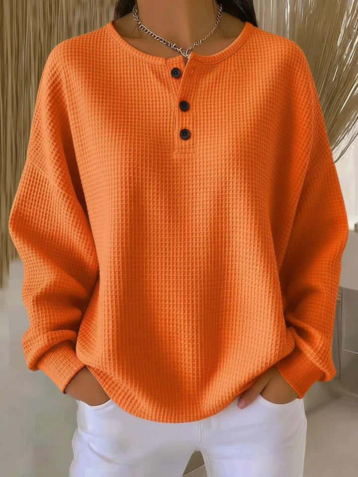 Elodie | Henley-Collar Jumper with Easy Fit