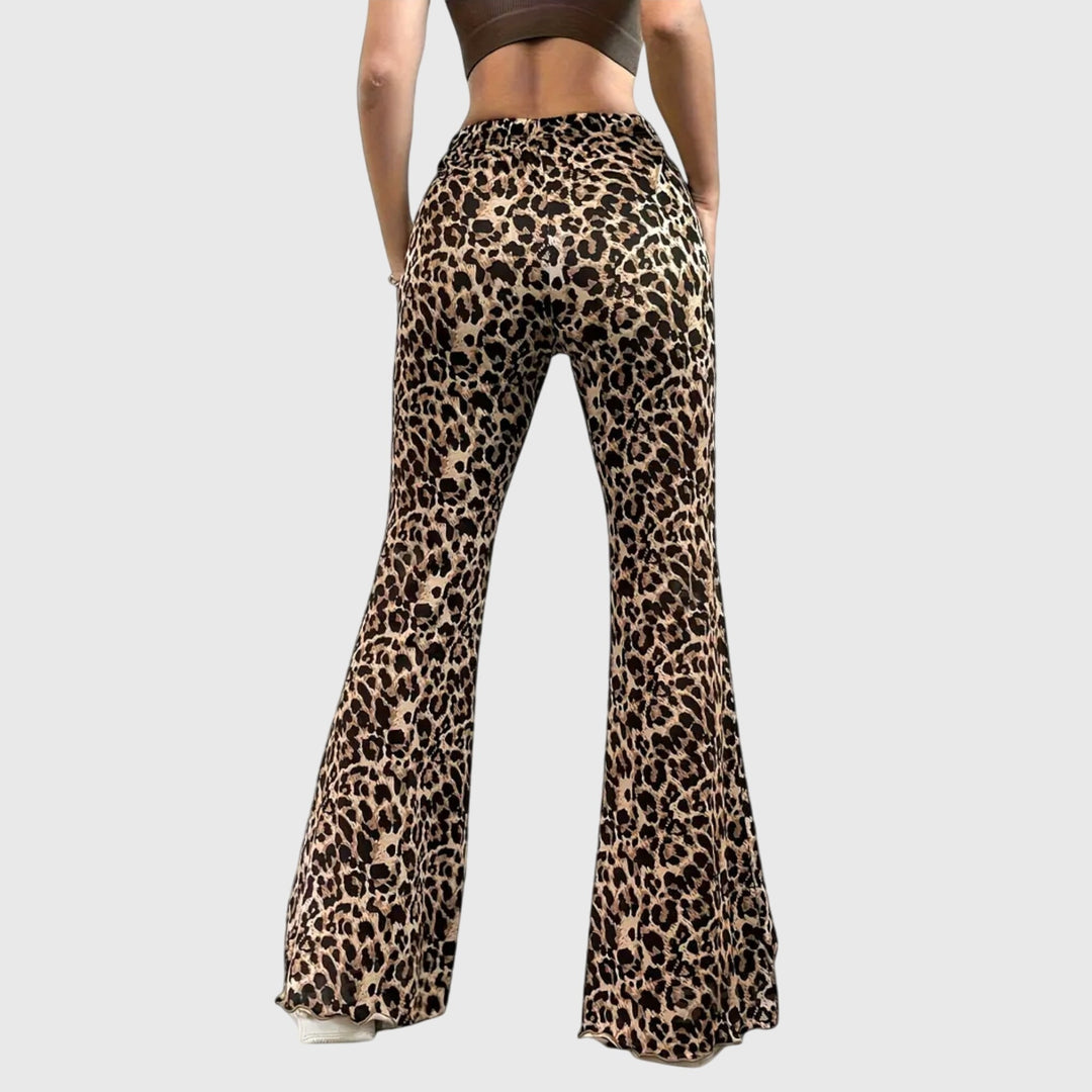 Leopard Bootcut Trousers